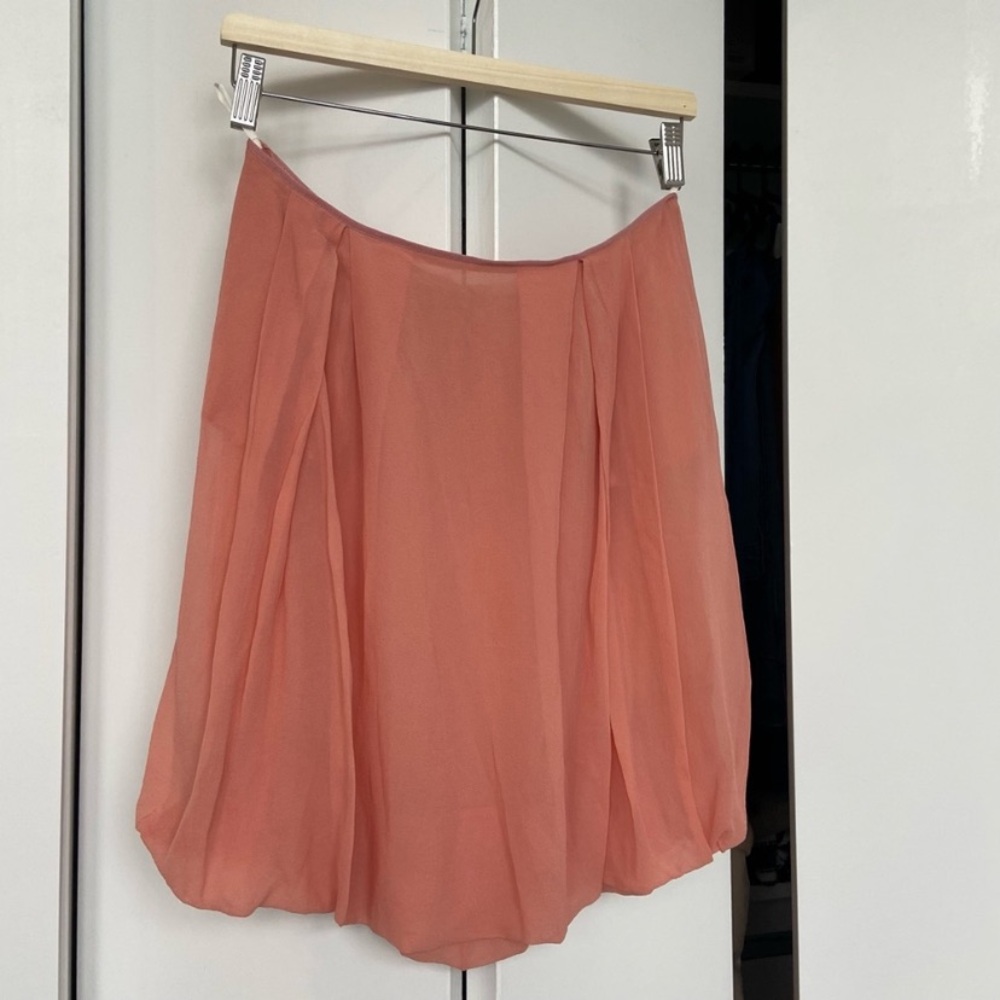 🍒Nina Ricci Silk Skirt - Peach - Bubble Skirt Made in France - Size FR40 - Picture 5 of 16